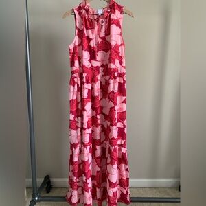 Pink Sugarlips hibiscus print maxi dress size Small